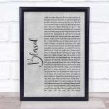 Thomas Rhett Blessed Grey Rustic Script Song Lyric Wall Art Print