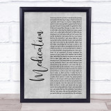 YUNGBLUD Medication Grey Rustic Script Song Lyric Wall Art Print
