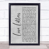 Alison Moyet Love Letters Grey Rustic Script Song Lyric Wall Art Print