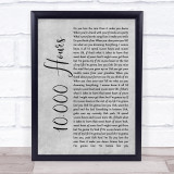 Dan + Shay & Justin Bieber 10,000 Hours Grey Rustic Script Song Lyric Wall Art Print