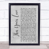 David Gray This Years Love Grey Rustic Script Song Lyric Wall Art Print