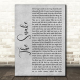 Al Wilson The Snake Grey Rustic Script Song Lyric Quote Music Print