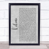 Beach Boys Kokomo Grey Rustic Script Song Lyric Quote Music Print
