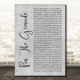Blink-182 Pin The Grenade Grey Rustic Script Song Lyric Quote Music Print
