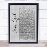 Bruce Springsteen Jersey Girl Grey Rustic Script Song Lyric Quote Music Print