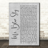 ELO Mr Blue Sky Grey Rustic Script Song Lyric Quote Music Print