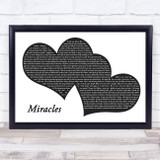 Jefferson Starship Miracles Landscape Black & White Two Hearts Song Lyric Music Art Print
