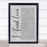 Fatback Band I Found Lovin' Grey Rustic Script Song Lyric Quote Music Print