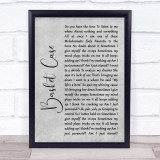 Green Day Basket Case Grey Rustic Script Song Lyric Quote Music Print