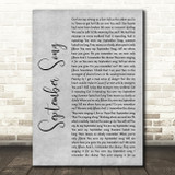JP Cooper September Song Grey Rustic Script Song Lyric Quote Music Print
