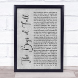Kenny Chesney The Boys of Fall Grey Rustic Script Song Lyric Quote Music Print