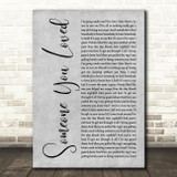 Lewis Capaldi Someone You Loved Grey Rustic Script Song Lyric Quote Music Print