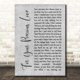 Linda Jones For Your Precious Love Grey Rustic Script Song Lyric Quote Music Print