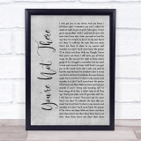 Lukas Graham You're Not There Grey Rustic Script Song Lyric Quote Music Print