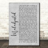 Morrissey Maladjusted Grey Rustic Script Song Lyric Quote Music Print