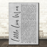 Mumford & Sons Little Lion Man Grey Rustic Script Song Lyric Quote Music Print