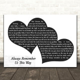 Lady Gaga Always Remember Us This Way Landscape Black & White Two Hearts Song Lyric Music Art Print