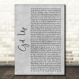 Shinedown GET UP Grey Rustic Script Song Lyric Quote Music Print