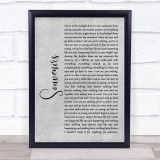 Switchfoot Souvenirs Grey Rustic Script Song Lyric Quote Music Print