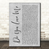 The Contours Do You Love Me Grey Rustic Script Song Lyric Quote Music Print