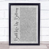 The Foundations Build Me Up Buttercup Grey Rustic Script Song Lyric Quote Music Print