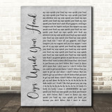 The Gap Band Oops Upside Your Head Grey Rustic Script Song Lyric Quote Music Print