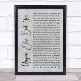 The Moldy Peaches Anyone Else But You Grey Rustic Script Song Lyric Quote Music Print