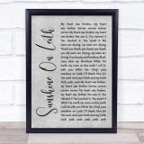 The Proclaimers Sunshine On Leith Grey Rustic Script Song Lyric Quote Music Print