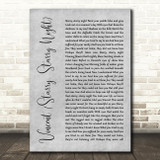 Don McLean Vincent (Starry, Starry Night) Rustic Script Grey Song Lyric Print