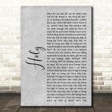 Florida Georgia Line Holy Rustic Script Grey Song Lyric Quote Print