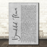 India Arie Beautiful Flower Rustic Script Grey Song Lyric Quote Print