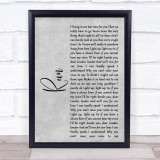 Leona Lewis Run Rustic Script Grey Song Lyric Quote Print