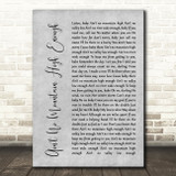 Marvin Gaye Ain't No Mountain High Enough Rustic Script Grey Song Lyric Print