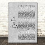 Pink Barbies Rustic Script Grey Song Lyric Quote Print