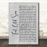 Pink Floyd Fat Old Sun Rustic Script Grey Song Lyric Quote Print