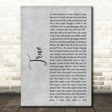 Spandau Ballet True Rustic Script Grey Song Lyric Quote Print