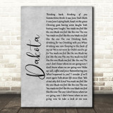 Stereophonics Dakota Rustic Script Grey Song Lyric Quote Print