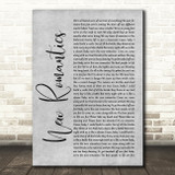 Taylor Swift New Romantics Rustic Script Grey Song Lyric Quote Print