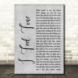 The Beatles I Feel Fine Rustic Script Grey Song Lyric Quote Print