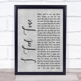 The Beatles I Feel Fine Rustic Script Grey Song Lyric Quote Print