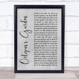 The Beatles Octopus's Garden Rustic Script Grey Song Lyric Quote Print