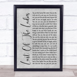 The Courteeners Last Of The Ladies Rustic Script Grey Song Lyric Quote Print