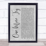George Michael One More Try Rustic Script Grey Song Lyric Quote Print