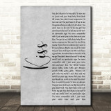 Prince Kiss Rustic Script Grey Song Lyric Quote Print