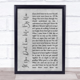 Simply Red If You Don't Know Me By Now Rustic Script Grey Song Lyric Quote Print
