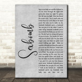 Tom Jones Sexbomb Rustic Script Grey Song Lyric Quote Print