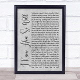 Whitney Houston I Know Him So Well Rustic Script Grey Song Lyric Quote Print