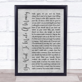 Bon Jovi You Want To Make A Memory Rustic Script Grey Song Lyric Quote Print