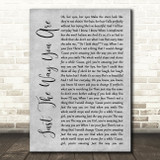 Bruno Mars Just The Way You Are Rustic Script Grey Song Lyric Quote Print