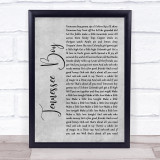 Kip Moore Tennessee Boy Rustic Script Grey Song Lyric Quote Print